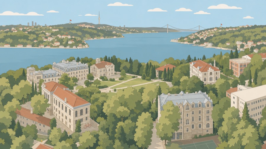 Boğaziçi Üniversitesi'nin Boğaz'a bakan güney kampüsü